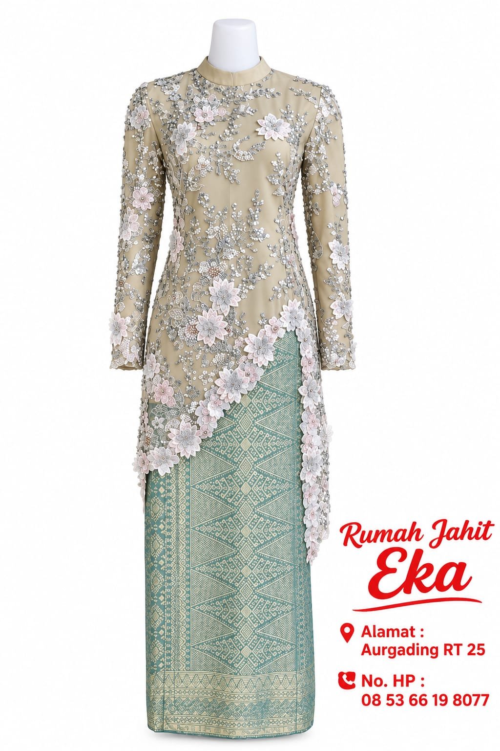 Setelan  rok songket & atasan borkat/tileyg adafullpayetnya  